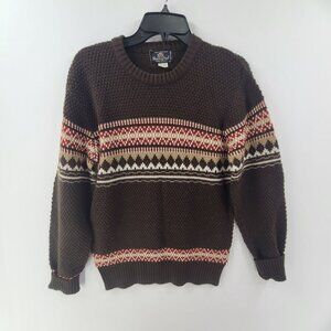Vintage Springfoot Sweater Knit Acrylic Pullover  Crewneck Brown Men's Size M